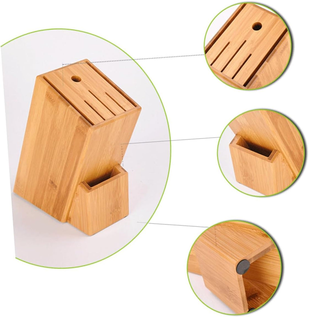 Cabilock Küchenregal Bambusregalhalter aus Bambus Stabiles Holzgestell als Messerhalter und Küchenab