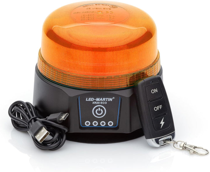 LED-MARTIN® - XR20 ECO Rundumleuchte - gelb - Magnet - AKKU - USB ladbar - 220km/h DEKRA geprüft - E