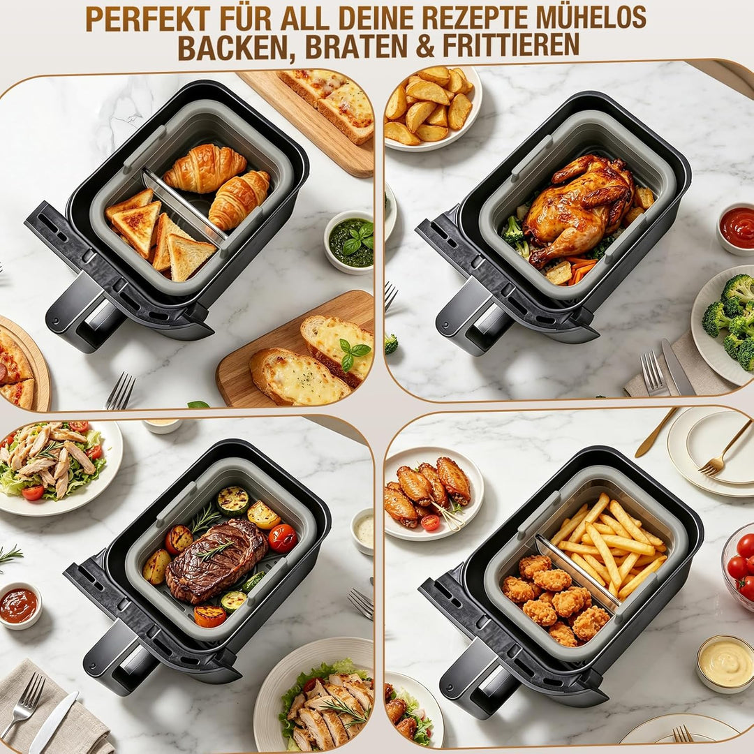 Glas Auflaufform für Ninja Foodi Heissluftfritteuse AF400EU/AF500EU/SL400EU, Airfryer Glasliner Zube