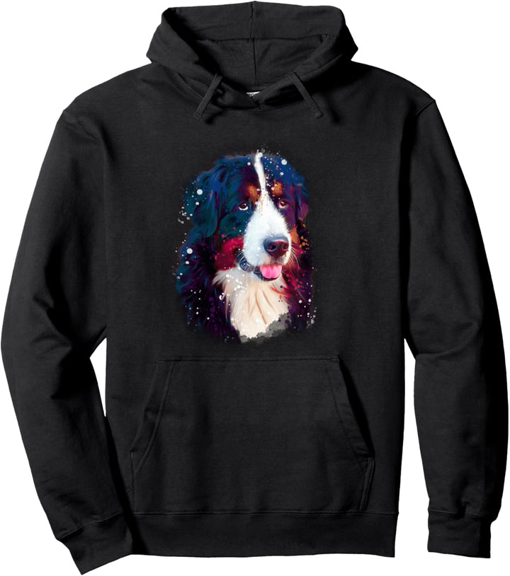Berner Sennenhund Watercolor Wasserfarben Hunde Hundemama Pullover Hoodie