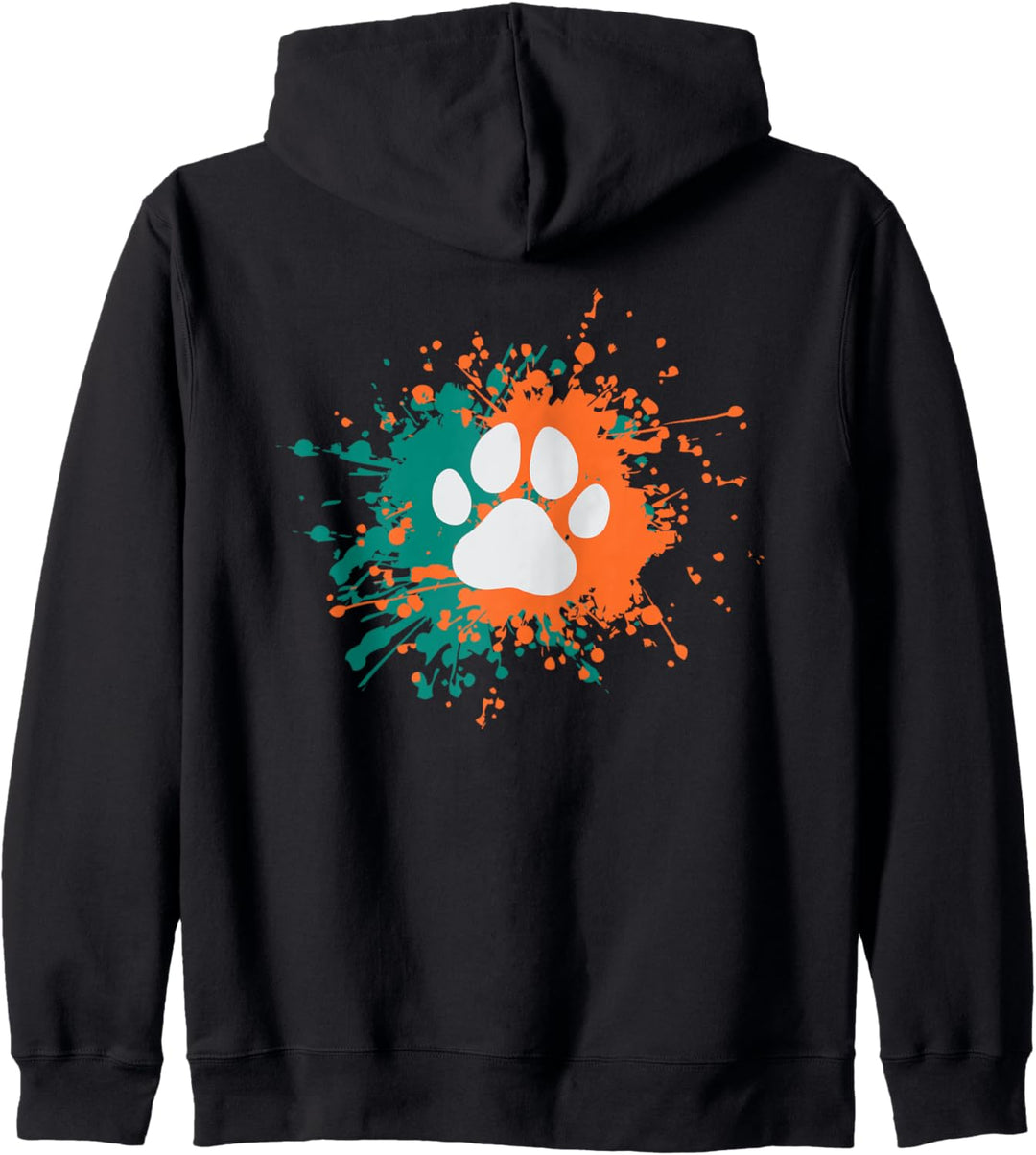 Backprint Hunde Pfotenabdruck Farbklecks Kapuzenjacke