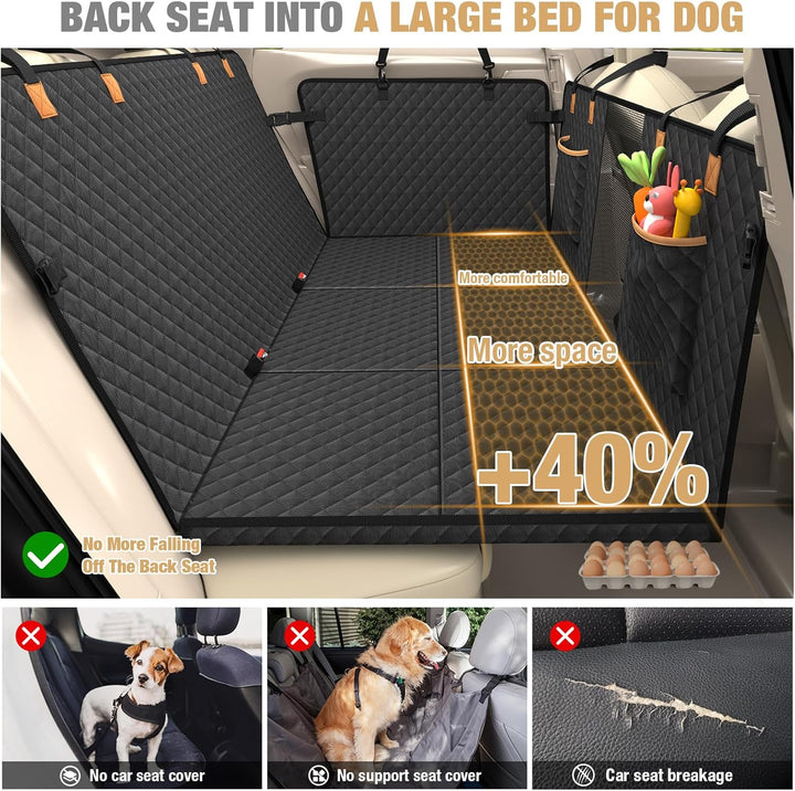 Lekeinchi Hundedecke Auto Rückbank - Auto Hundedecke Rücksitz mit Sechs Stabilen Hartholzplatten und