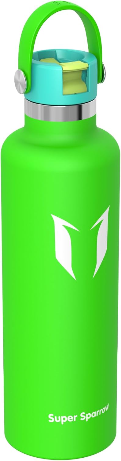 Super Sparrow Trinkflasche Edelstahl - Thermobecher - 350ml, 500ml, 750ml, 1L - Standardmund Stroh-D