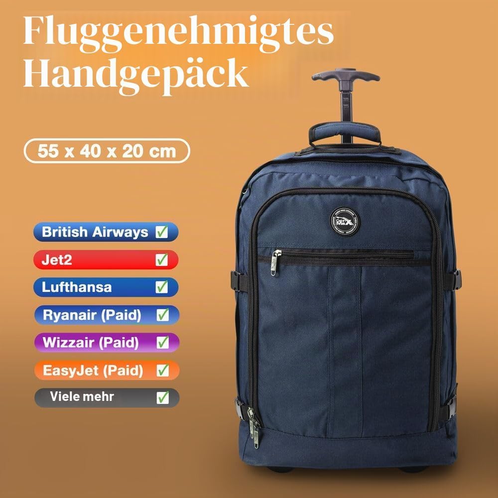 Cabin Max Metz 55x40x20 Reiserucksack Handgepäck Flugzeug Carry-On Rucksack (Handgepäck 55x40x20cm 4