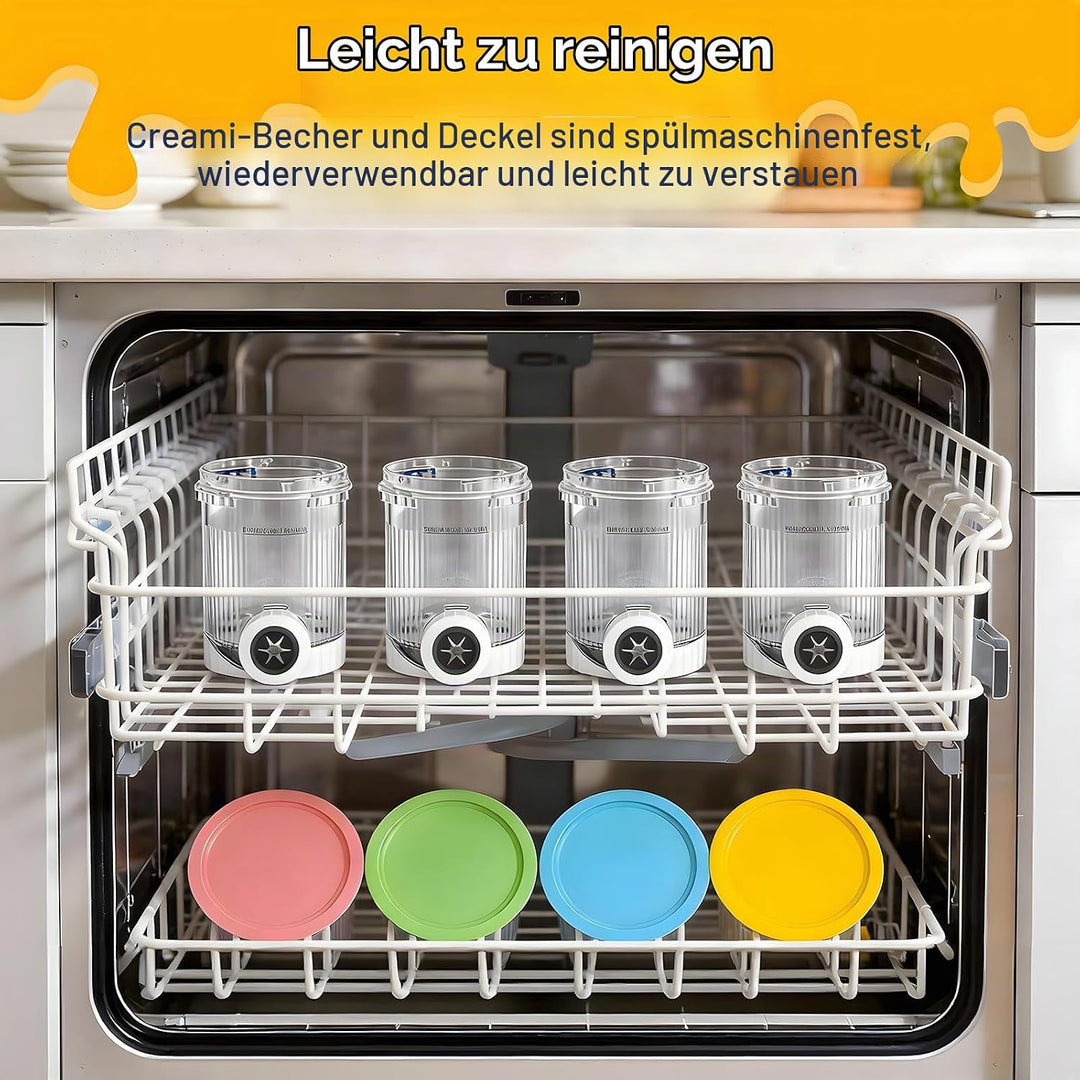 4 Stück Behälter für Ninja Creami Swirl, Kompatibel mit Ninja Creami NC701EU NC700 Serie Softeismasc