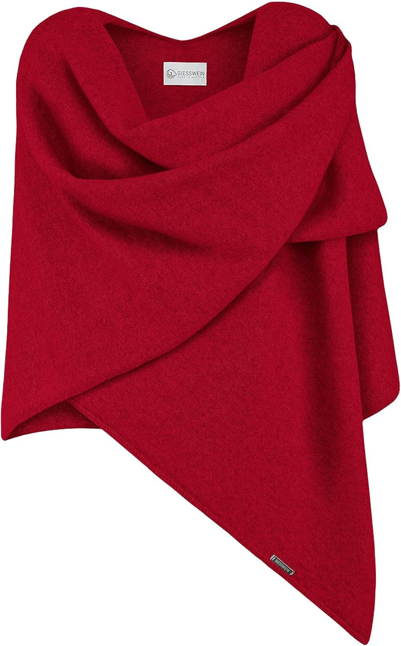 GIESSWEIN Merino Lambswool Cape - Eleganter Feinstrick Überwurf aus Lammwolle, Merinowolle Cape für
