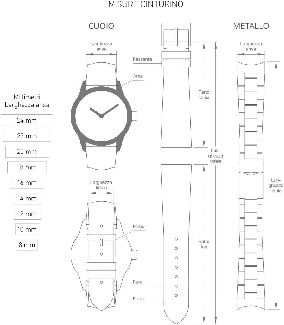 Morellato Unisex-uhrarmband, MANUFATTI Kollektion, mod. LEVY, aus Kalbsleder - A01X5045A61