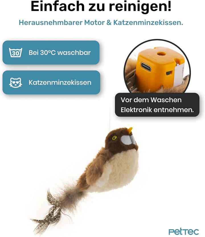 PetTec® Interaktives Katzenspielzeug Elektrisch [DAS ORIGINAL] Selbstbeschäftigung - Katzenspielzeug