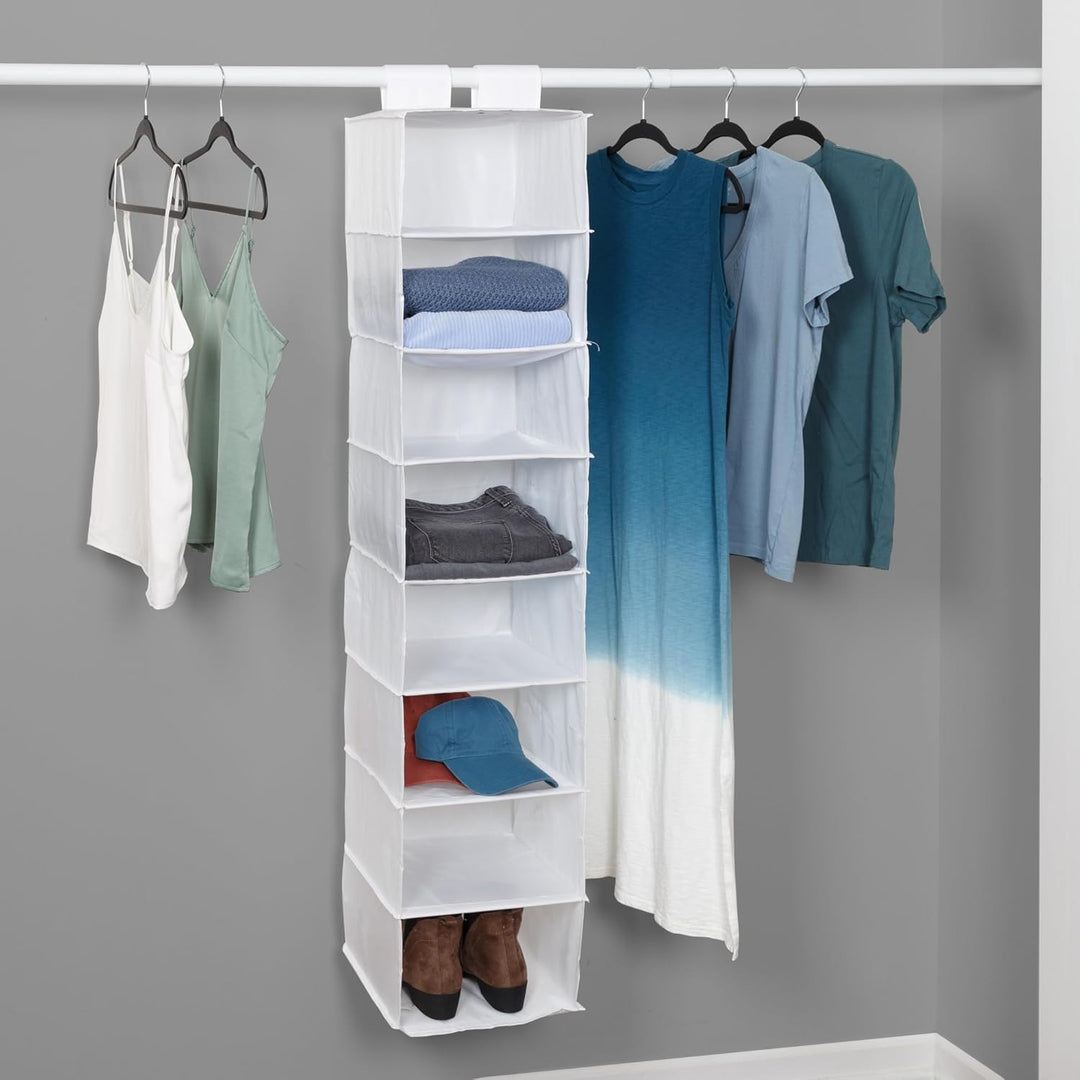 Honey-Can-Do Hängeregal 8 Fächer Polyester Weiss Hanging Closet Organizer Weiss, Hanging Closet Orga