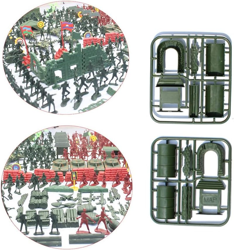 Uposao 330 Stück Spielfiguren Set von Armee Soldaten Figuren Militär Modell Spielzeugsoldaten Plasti