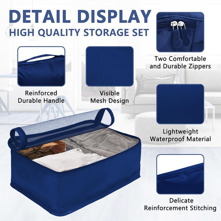 Grosse Koffer Organizer Set 12-teilig, Wasserdichte Packwürfel, Travel Organizer zum Gepäckpacken, F