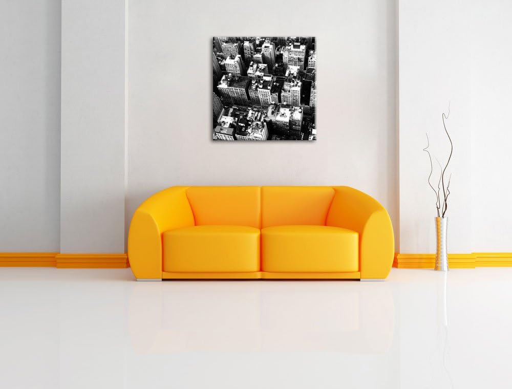 Pixxprint New York City, Format: 70x70 auf Leinwand, XXL riesige Bilder fertig gerahmt mit Keilrahme