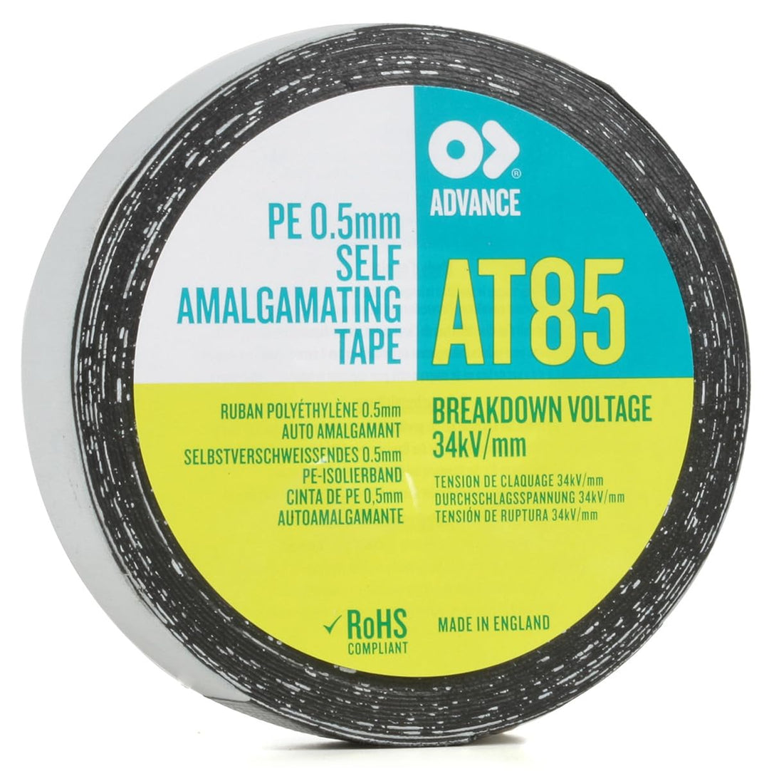 Advance Tapes PE Selbstschweissendes Isolierband, Schwarz, Stärke 0.5mm, 19mm x 10m, Nicht selbstkle
