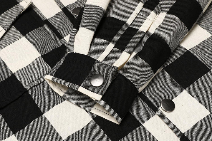 COOFANDY Herren Hemd Flanellhemd Kariert Gefüttert Holzfällerhemd Langarm Casual Button Down Winter