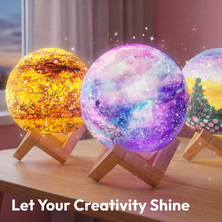 Klever Kits Basteln MondLampe Malset,DIY Mond Lampe Malset Kreativ Set für Kinder,Bastelset Kinder a