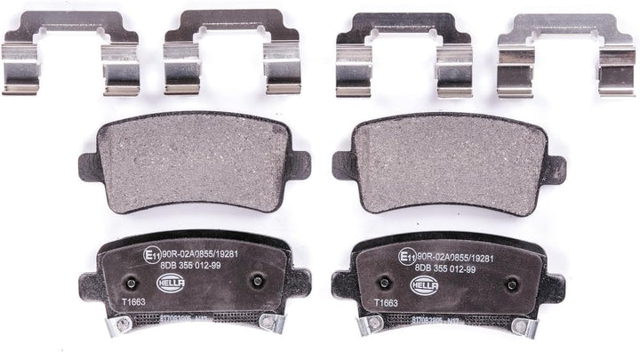 HELLA PAGID 8DB 355 012-991 Bremsbelagsatz - T1663 - Dicke/Stärke: 17.3mm - Bremssystem: TRW - mit a