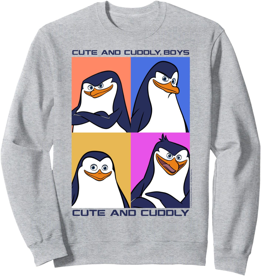Madagascar Penguins Cute And Cuddly Text Poster Sweatshirt