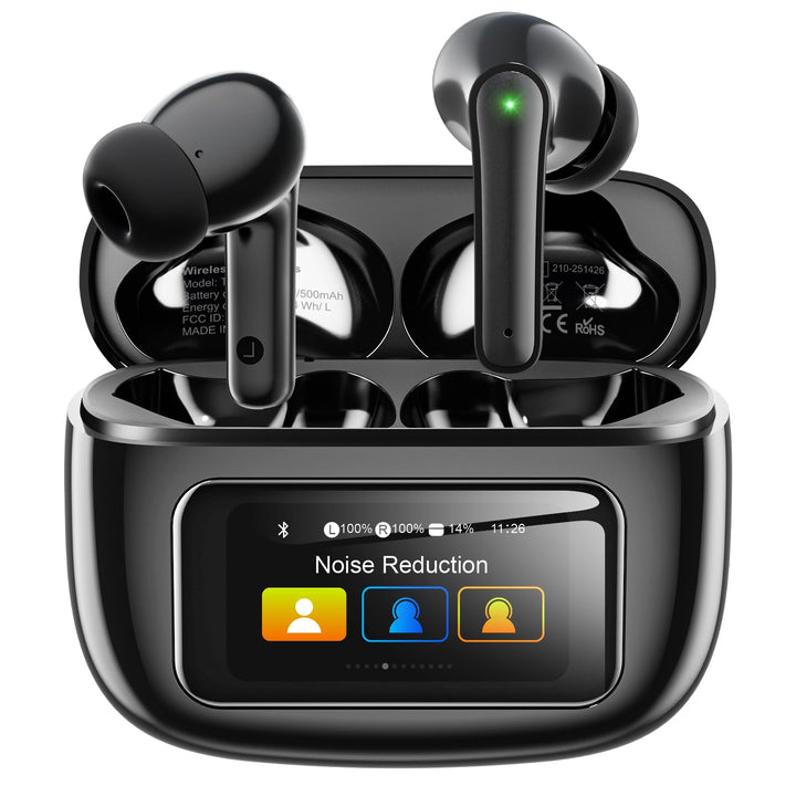 ZIUTY Kopfhörer Kabellos Bluetooth 5.4, In Ear Ohrhörer mit Touchscreen Display, ANC & ENC Mikrofon,