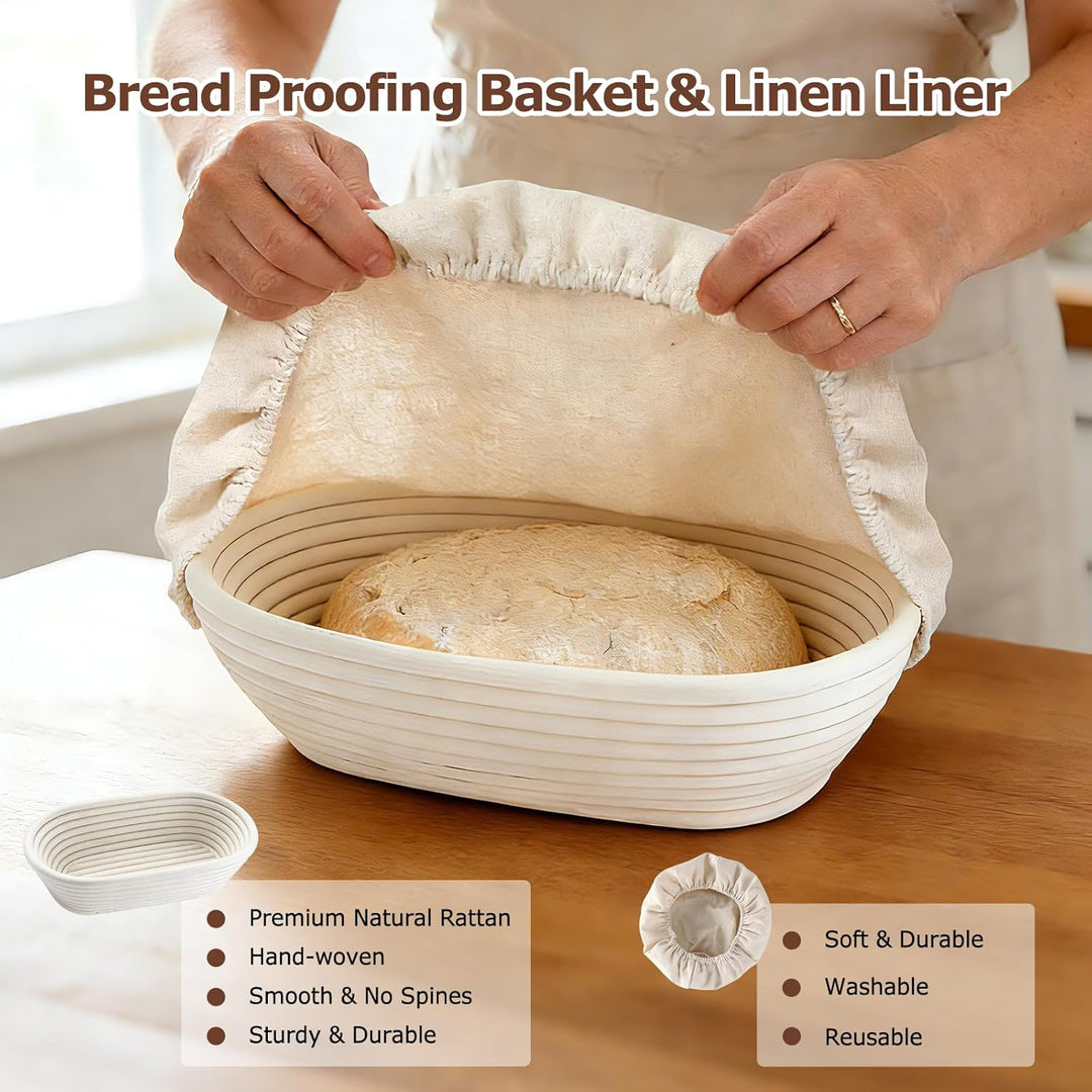 gärkörbchen für brot, Material: Rattan, Masse: 28x15x8cm, Farbe: Natur, Oval Gärkorb Zum Brotbacken-