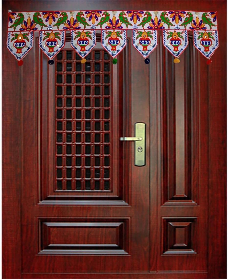 Purpledip Baumwolle Bandhanwar (Bandharwal Toran) "Colorful Saga", Tür-Aufhängung, Fenster-Volant, e