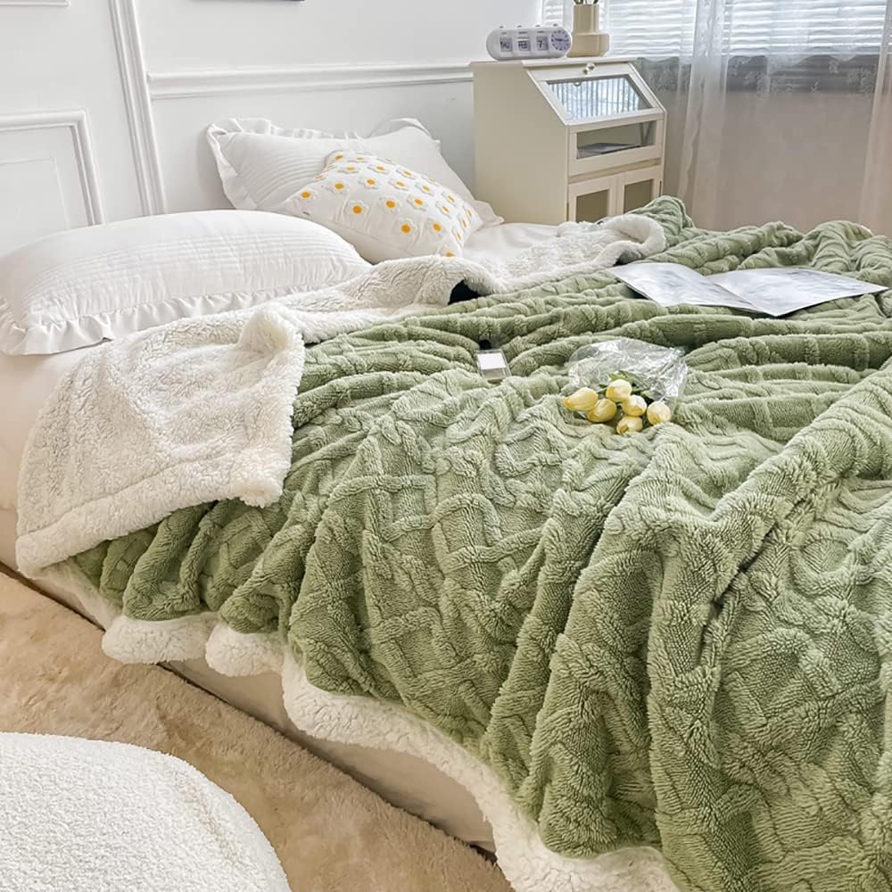 WONGS BEDDING Kuscheldecke 150x200 Flauschig Sherpa Decke,Sofaüberwurf Fleecedecke,Dick Sofadecke Do