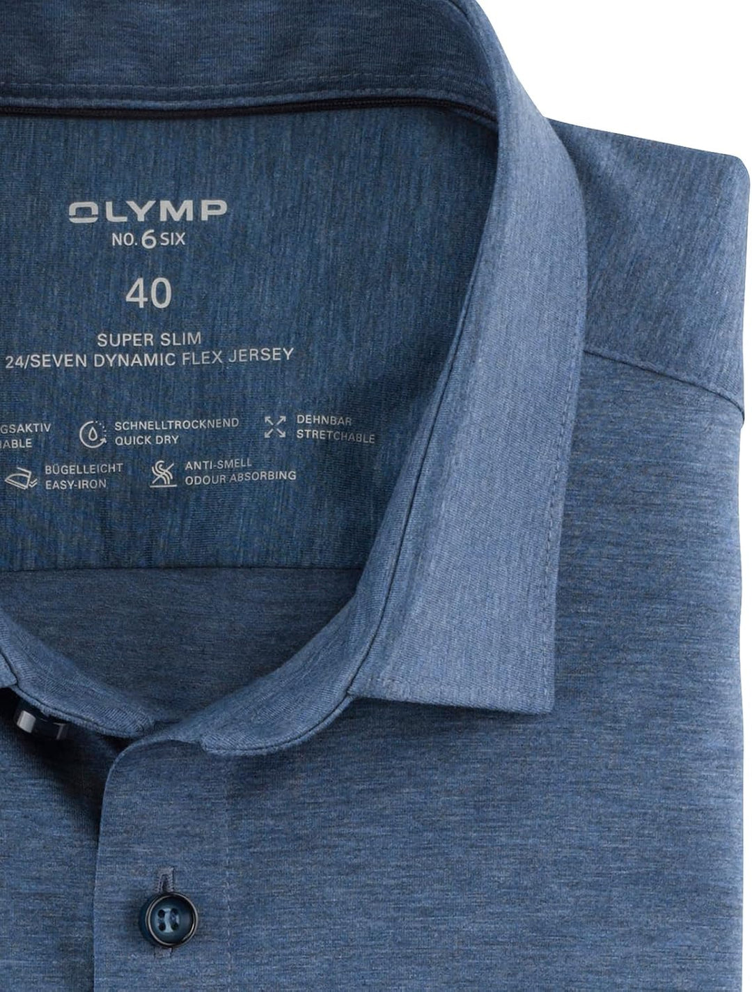 OLYMP Herren Businesshemd Langarm Level Five 24/Seven,Body fit,New York Kent 45 Rauchblau 13, 45 Rau