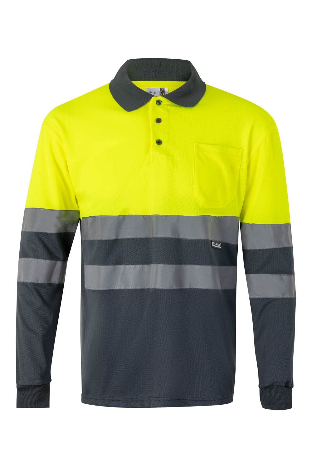 Velilla 175 - Signalshirt, langärmelig (Grösse XS) Farbe grau und gelb fluoreszierend 3XL Grau Y Ama
