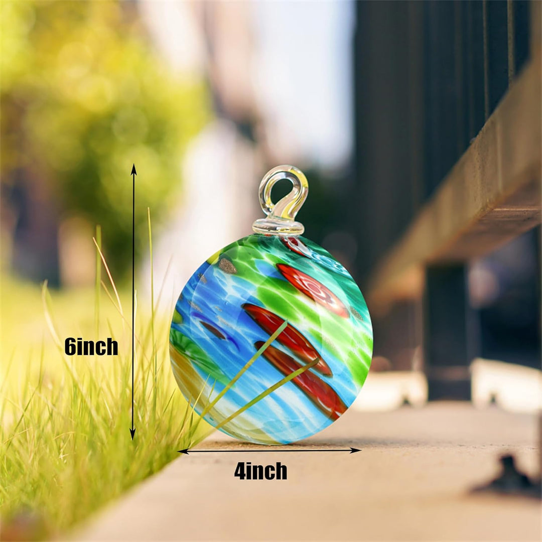 15,2 cm grosse Glaskugeln zum Aufhängen für den Garten, dekorative Hexenkugel aus Glas Orange, Orang