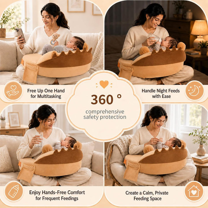 Ergonomic Stillkissen Klein mit Sicherheitsumrandung Memory Foam Baby Nursing Pillow – Verstellbarer