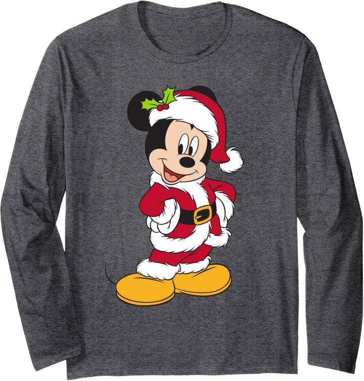 Disney Santa Mickey Mouse Holiday Langarmshirt