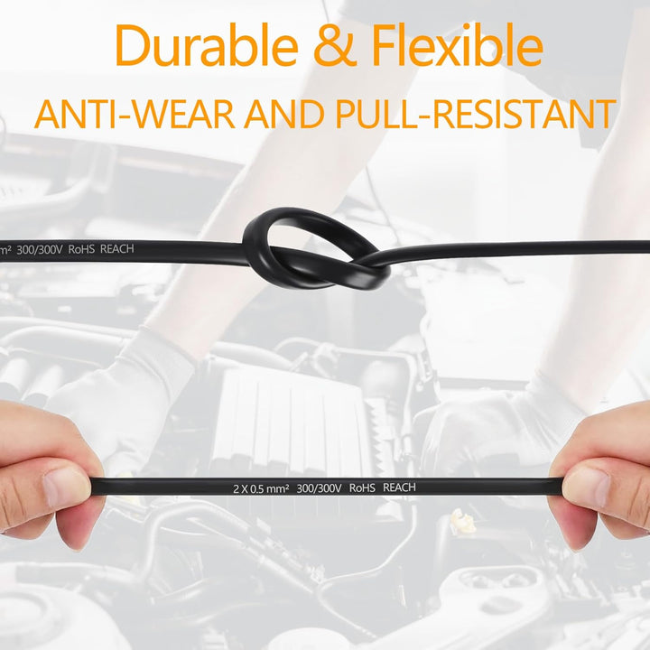 KFZ Kabel 2 Adrig 12V/24V Flach Fahrzeugleitung Kabel 2X 0,5mm² Fahrzeugkabel Rot/Schwarz Anhängerka