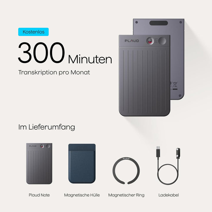 Plaud Note KI Digitales Diktiergerät mit Schreibfunktion und Zusammenfassen Aufnahmegerät Voice Reco