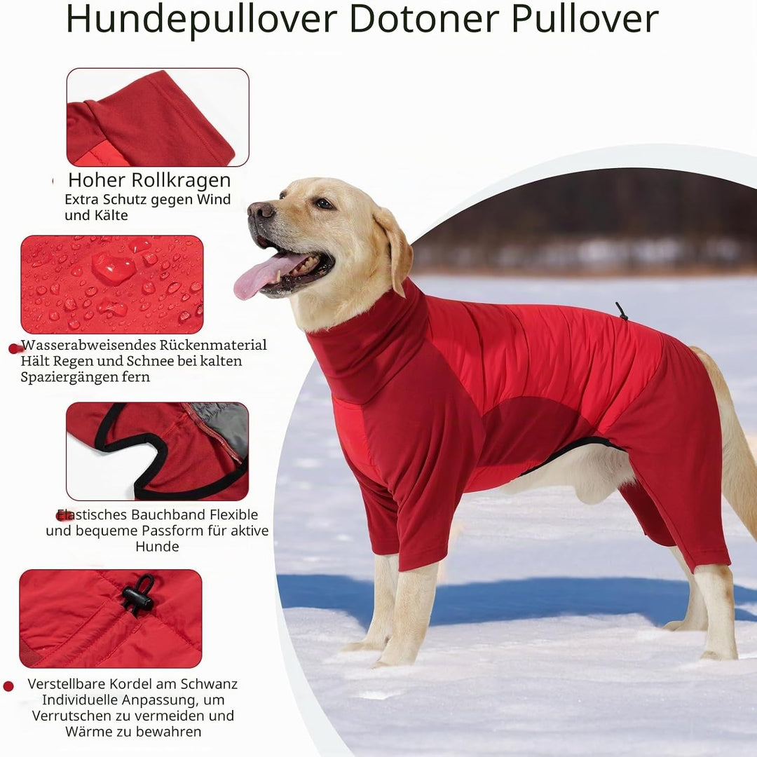 Dotoner Winter Hundemantel mit Beinen, Elastischer Hundejacke Hund-Overall Fleecefutter Warm, Winddi