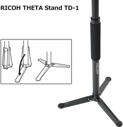 RICOH THETA-Stativ TD-1: Mit allen RICOH THETA-Modellen der Reihe kompatibel, Abmessungen des Einbei