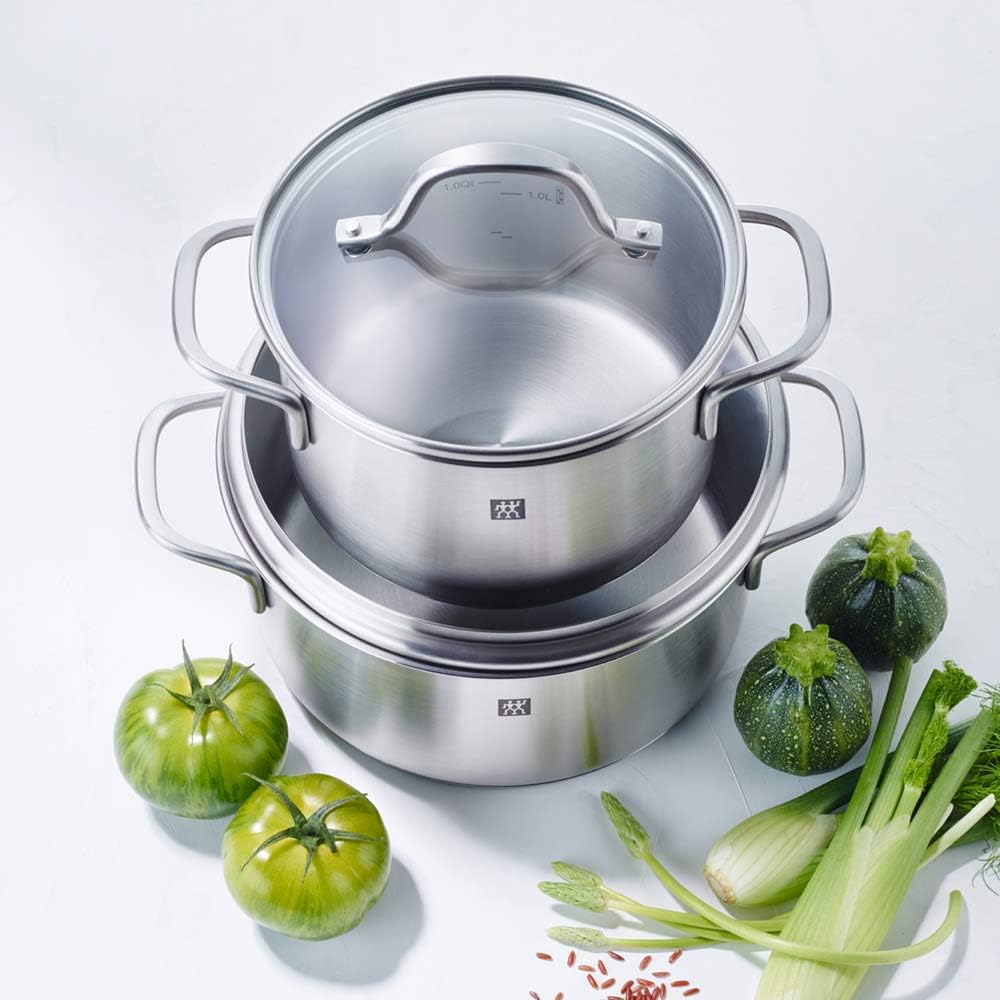 ZWILLING Flow Kochtopf-Set, 5-teilig, 4 Deckel, Induktionsgeeignet, Edelstahl