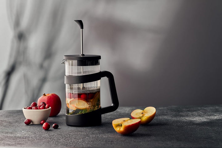 RESTO 90509 French Press - der stilvolle, elegante Tee - und Kaffeebereiter aus hitzebeständigem Bor