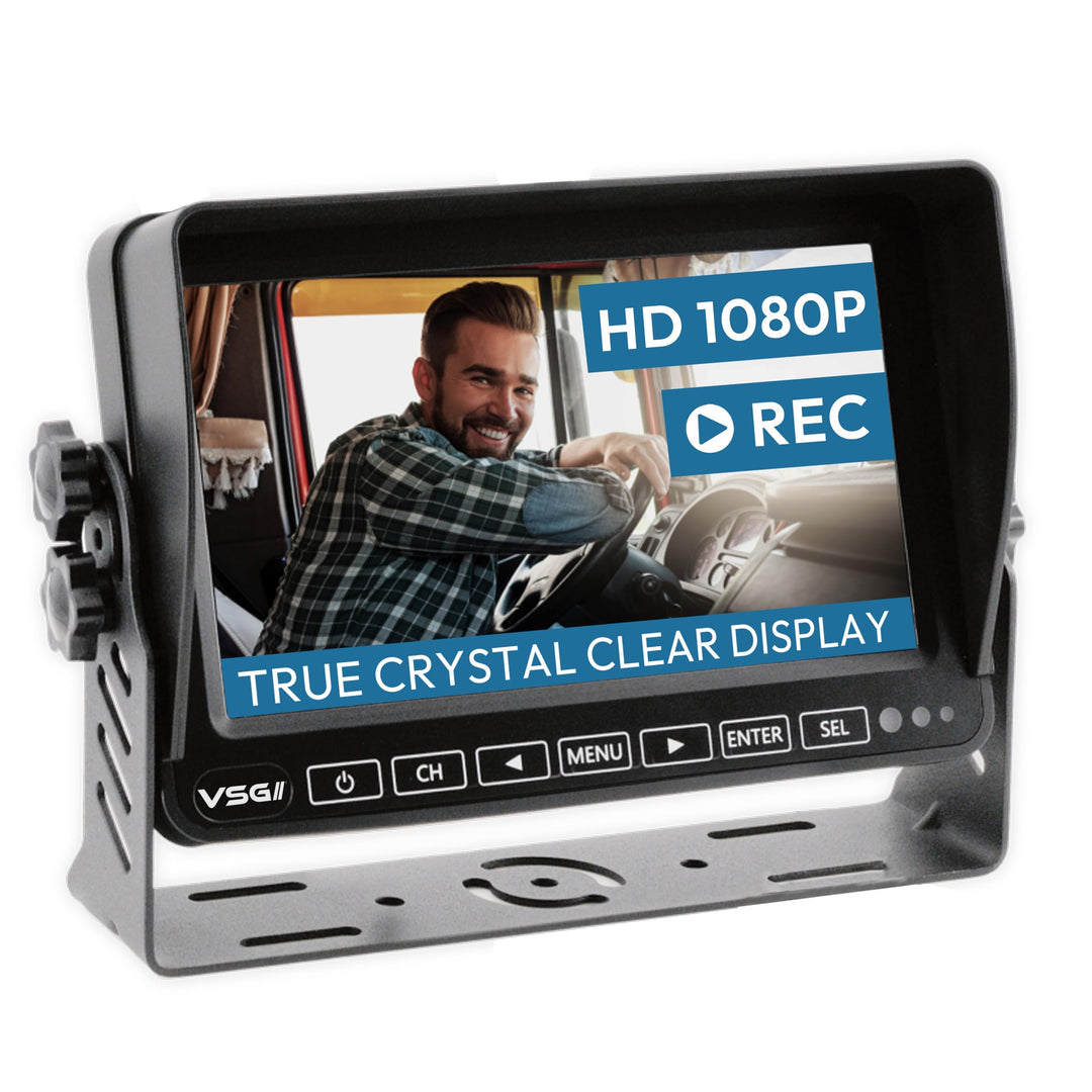 VSG24 – 7“ Quad Excellent HD Transporter Rückfahrmonitor, Heavy Duty, Monitor inkl. Zubehör, e-Zulas