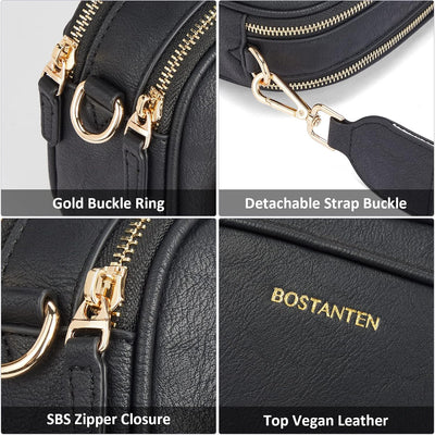 BOSTANTEN Damen Handy Umhängetasche, PU Leder Crossbody Schultertasche, Umhängetasche mit Breitem Gu