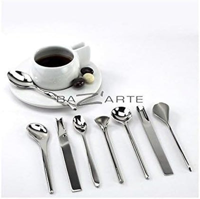 Alessi Il caffè/tè Alessi MSPOONSET - Set Bestehend aus 8 Kaffeelöffeln aus Edelstahl 18/10 Glänzend