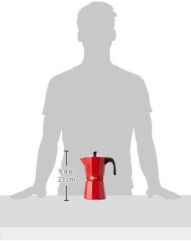 IBILI - Express-Kaffeekocher Bahia Roja, 9 Tassen, 450 ml, Aluminium Rot 9 Tassen, Rot 9 Tassen