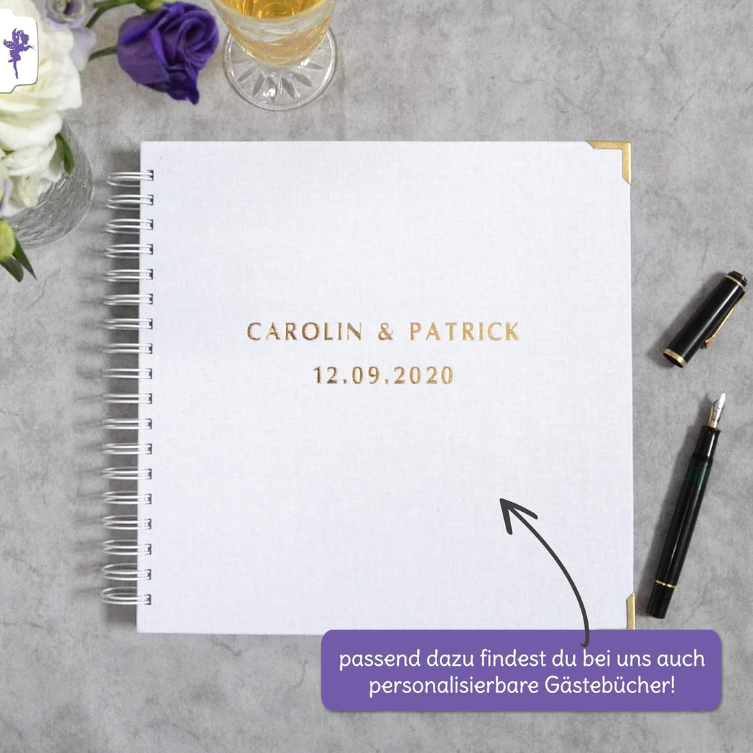 FEENSTAUB Gästebuchkarten Hochzeit, 30 Karten, vorgedruckte Fragen zum Ausfüllen & Einkleben in Albu