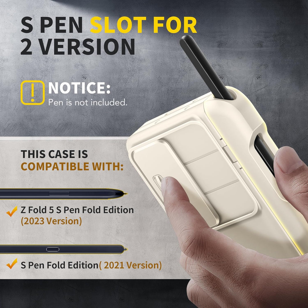 Tongate für Z Fold 5 Hülle, Z Fold5 S Stift Halter Hülle mit Scharnierschutz, Eingebauter Displaysch
