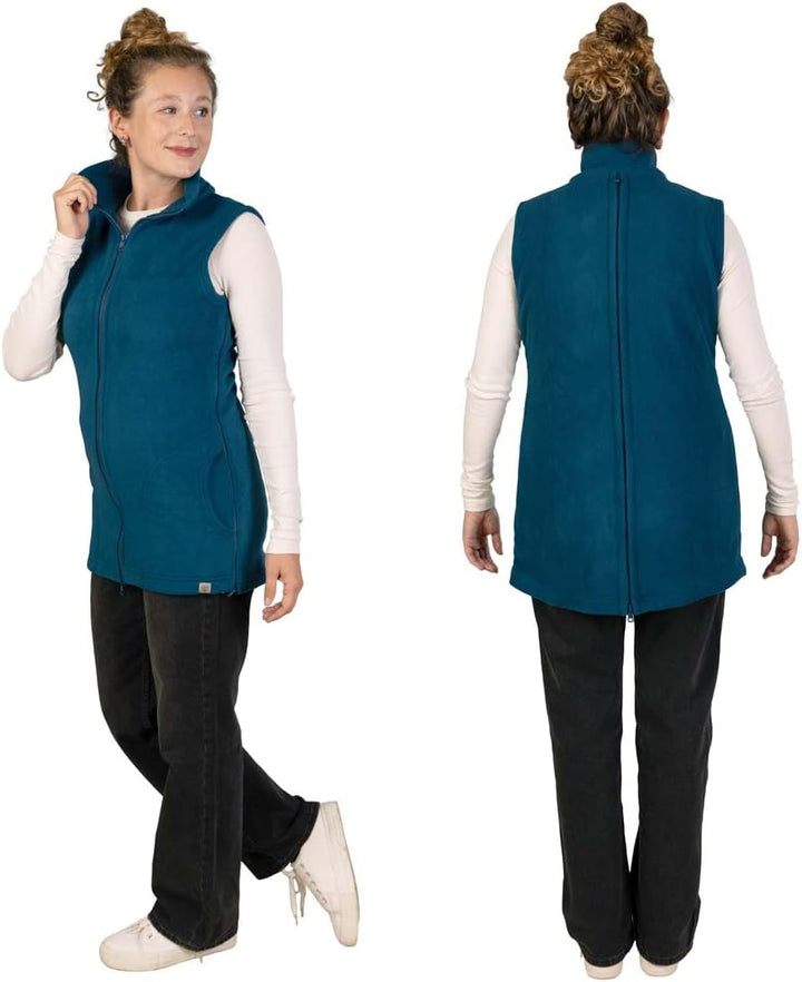 Viva la Mama - Trageweste aus Fleece, Winter Zusatzweste für Tragejacken - RERIK S 4in1 I Petrol, S