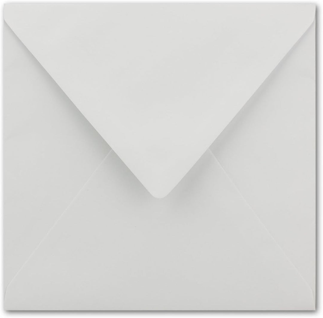 700 Quadratische Brief-Umschläge 16,5 x 16,5 cm in Weiss mit goldenem Seidenfutter - Nassklebung Bri