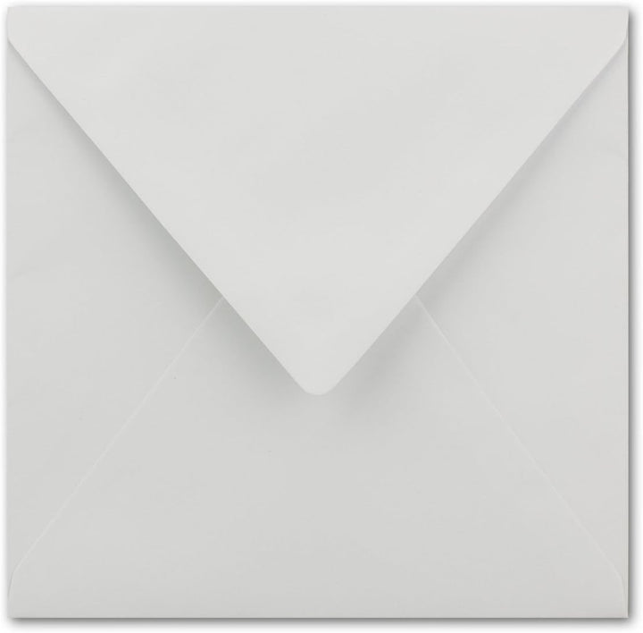 700 Quadratische Brief-Umschläge 16,5 x 16,5 cm in Weiss mit goldenem Seidenfutter - Nassklebung Bri