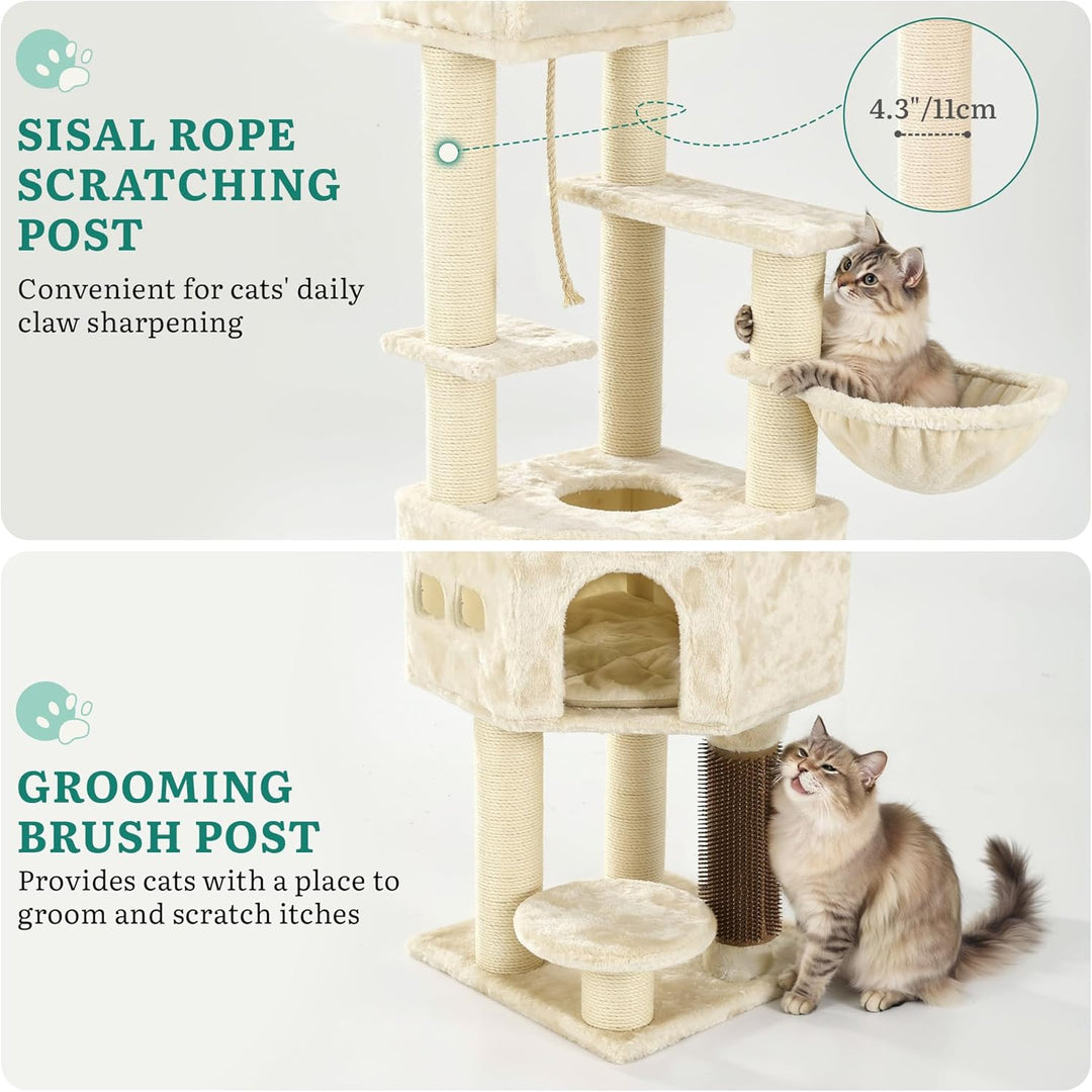 YITAHOME Kratzbaum, Katzenkratzbaum, für Grosse Katze, Katzenbaum, Katzenbürsten, 11 cm Dicke Stämme