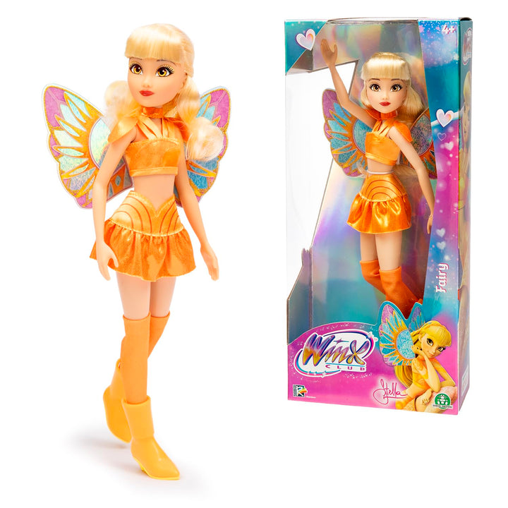 Winx Fairy Doll – Stella with Glitter Wings & Articulated Joints – Removable Fairy Accessories – Rad