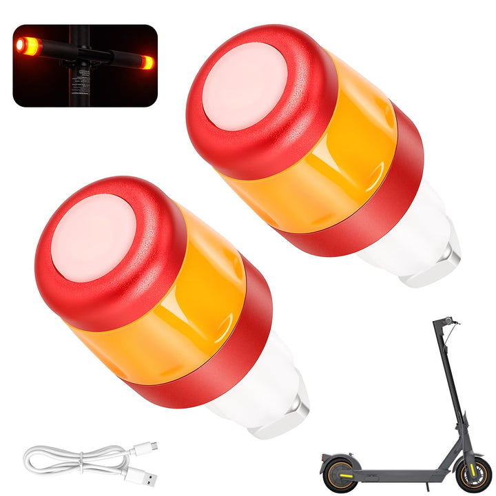 LED Blinker E Scooter Nachrüsten Set, Wiederaufladbare Fahrrad Blinker für E Scooter, Wasserdichtes