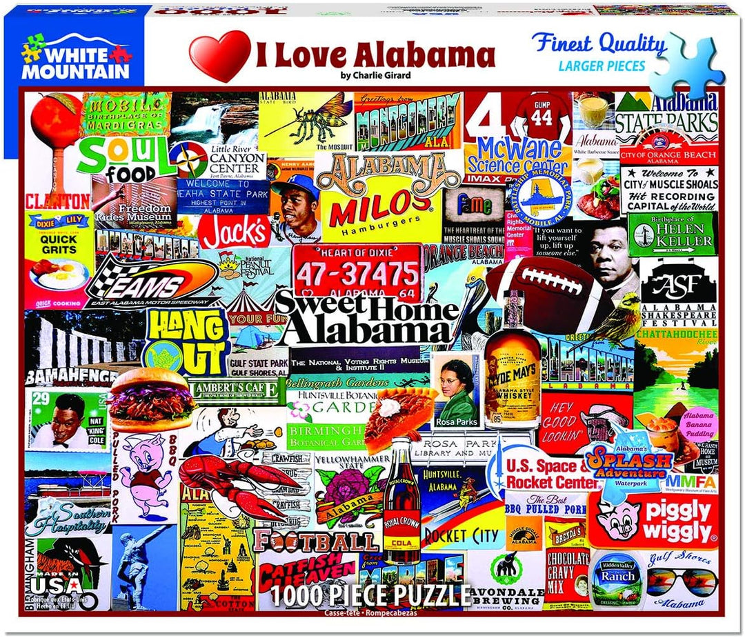 White Mountain Puzzles I Love Alabama - 1000 Piece Jigsaw Puzzle
