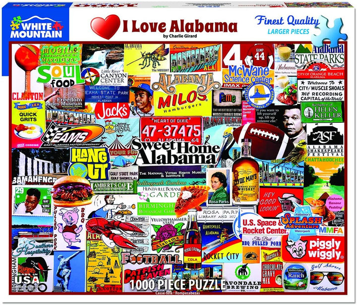 White Mountain Puzzles I Love Alabama - 1000 Piece Jigsaw Puzzle